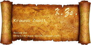 Krauss Zsolt névjegykártya