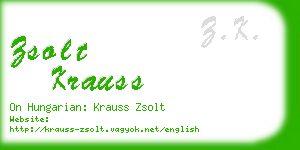 zsolt krauss business card
